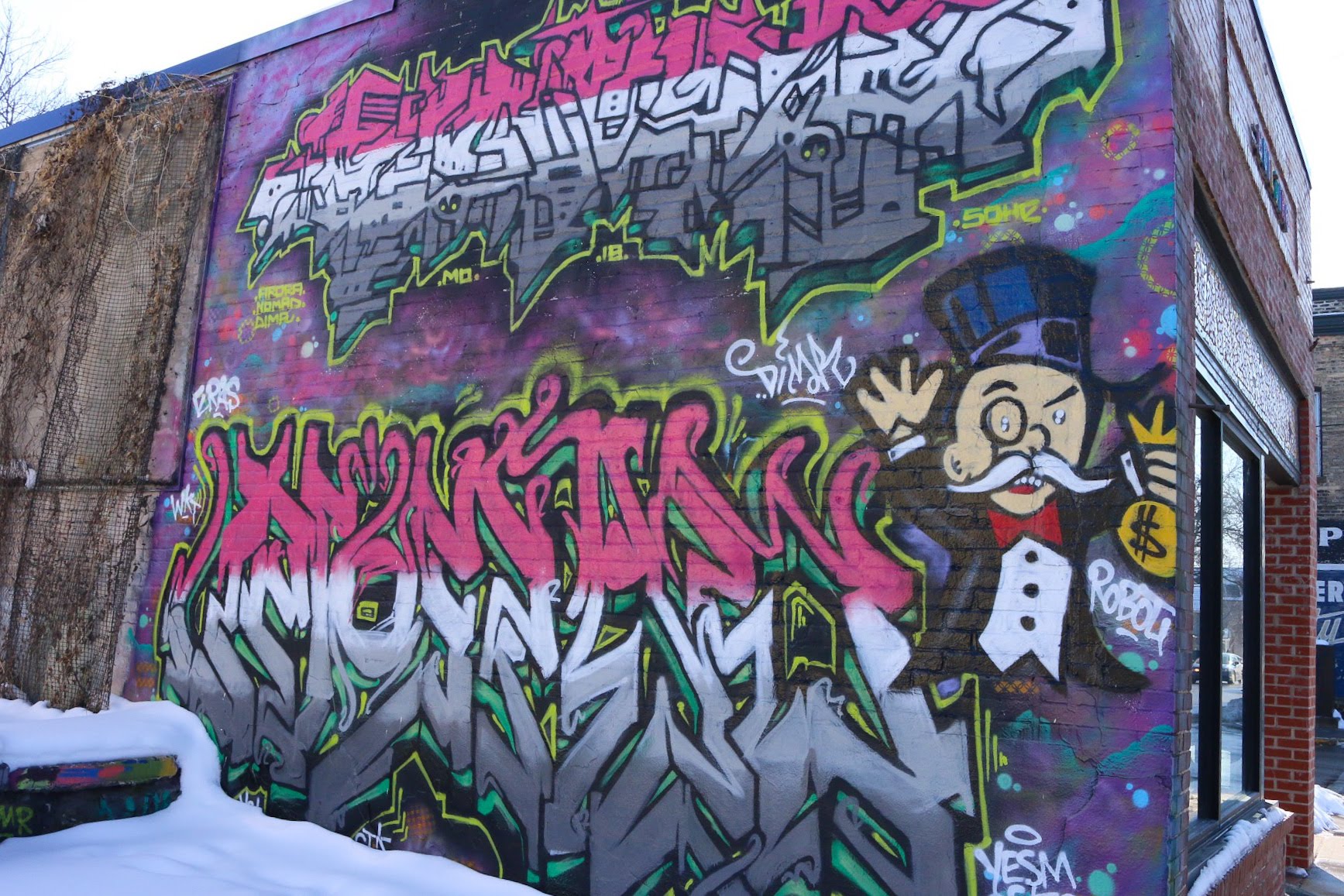 The graffiti wall at Mother Fool's.