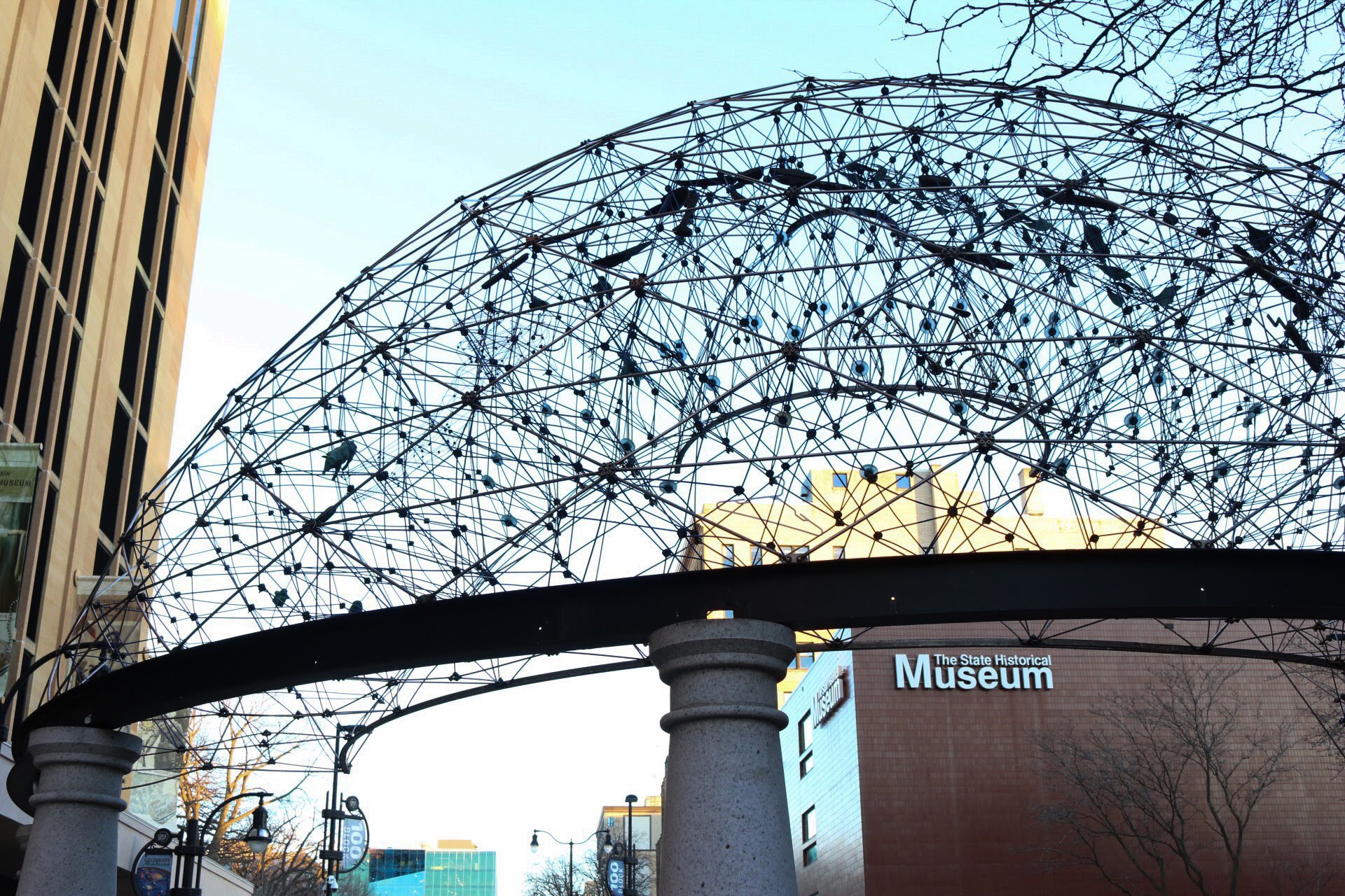 A science monument at the foot of State Street.