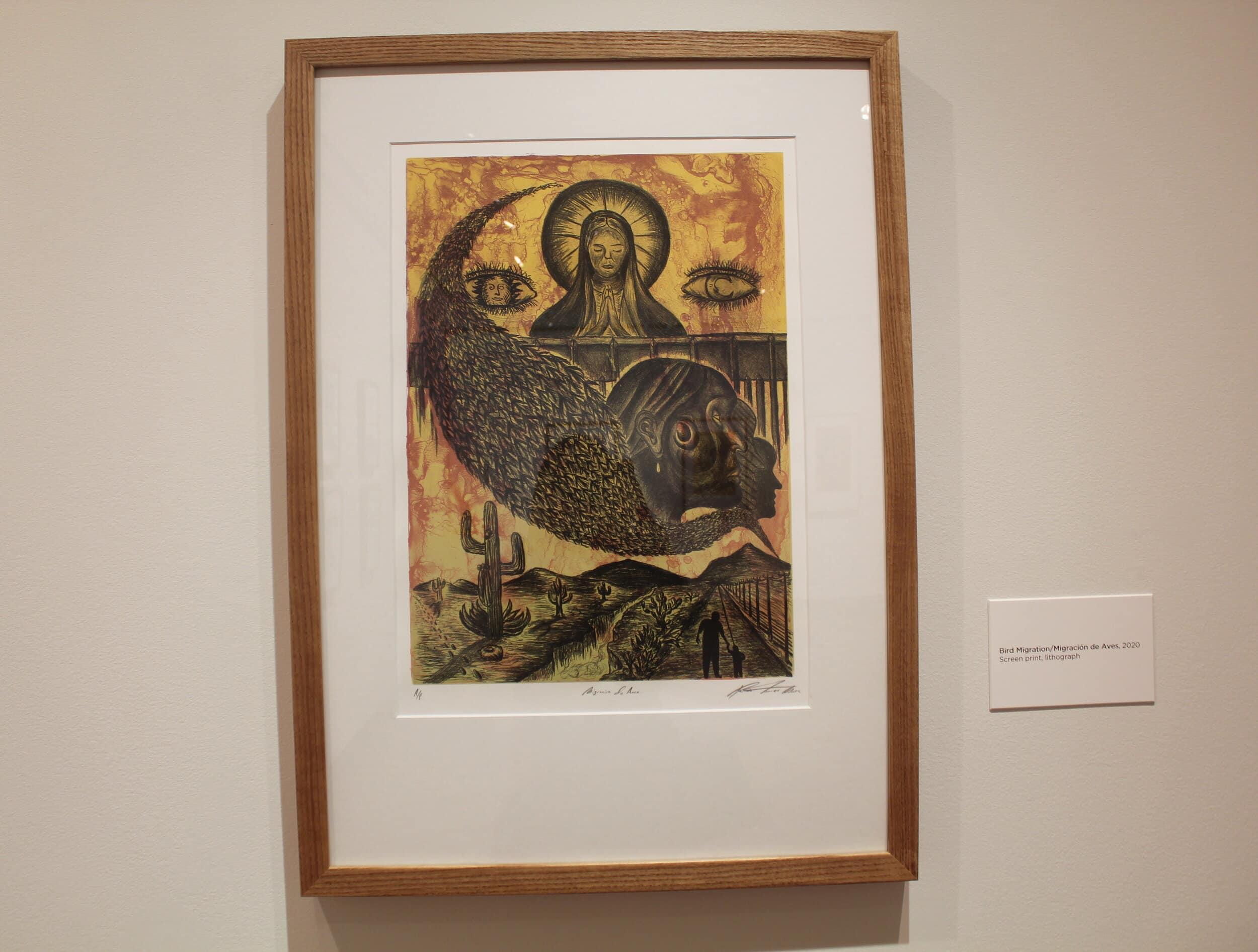 “Bird Migration” or “Migración de Aves” is a combination of screenprinting and lithography with a strong Latin American iconography.