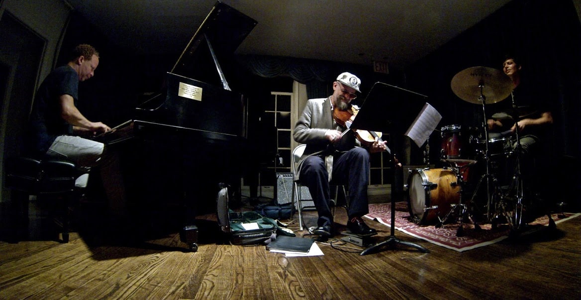 Ches Smith (right) will play with pianist Craig Taborn and violinist Mat Maneri on Feb. 21 at the Gates of Heaven, for our first GateSound concert.