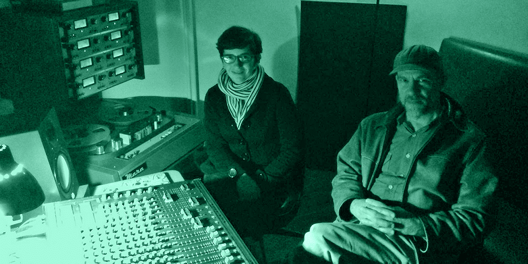 Tessa Reina de Echeverria (left) and Mark Haines in the Williamson Magnetic control booth.