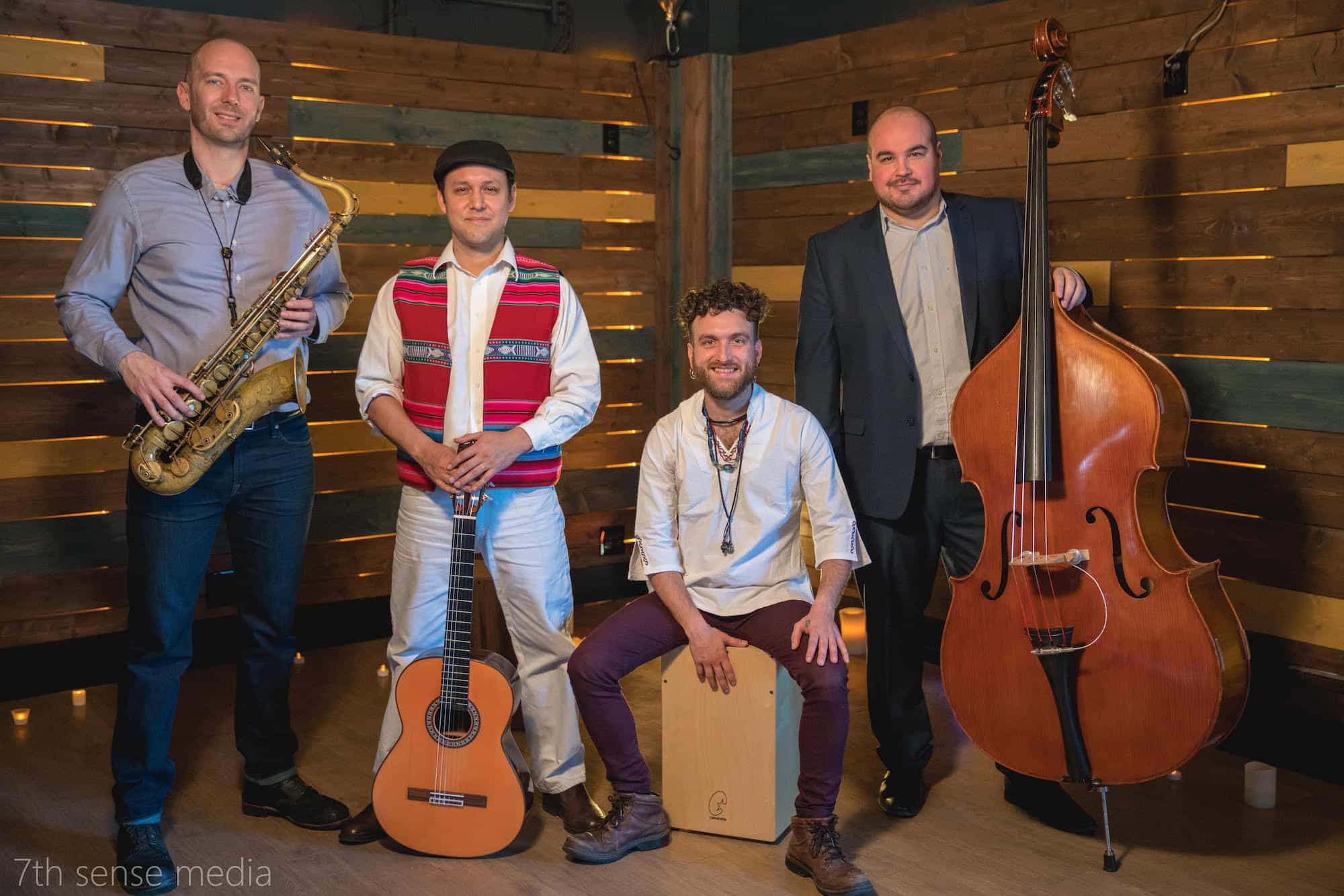 Golpe Tierra are, from left to right: Tony Barba, Richard Hildner, Juan Tomás Martínez, and Nick Moran. Photo by Paddy Cassidy.