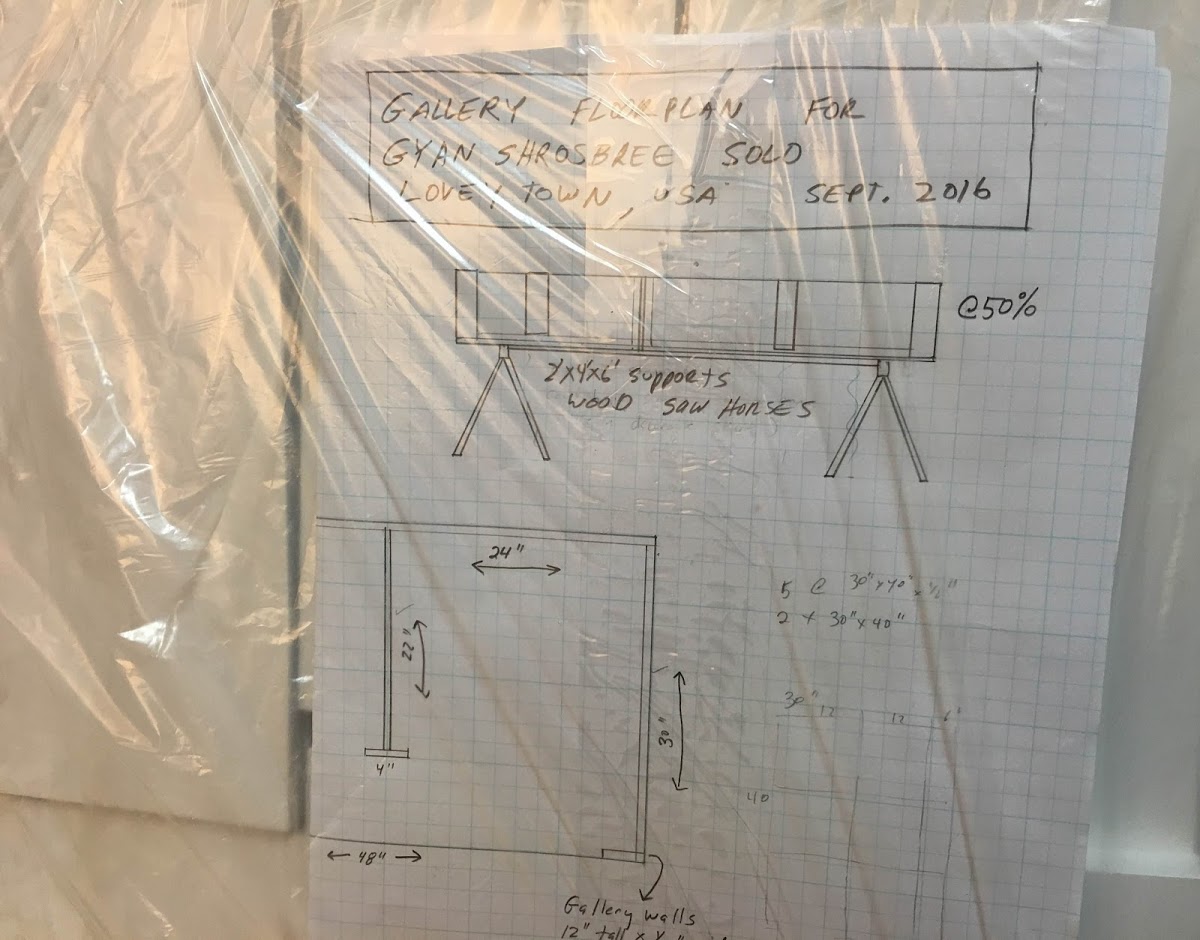   Plans for Lovey Town's most recent gallery build.  