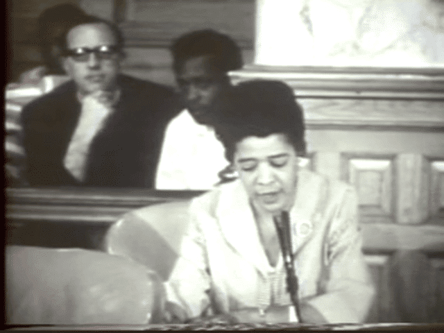 A low-resolution still from the documentary 