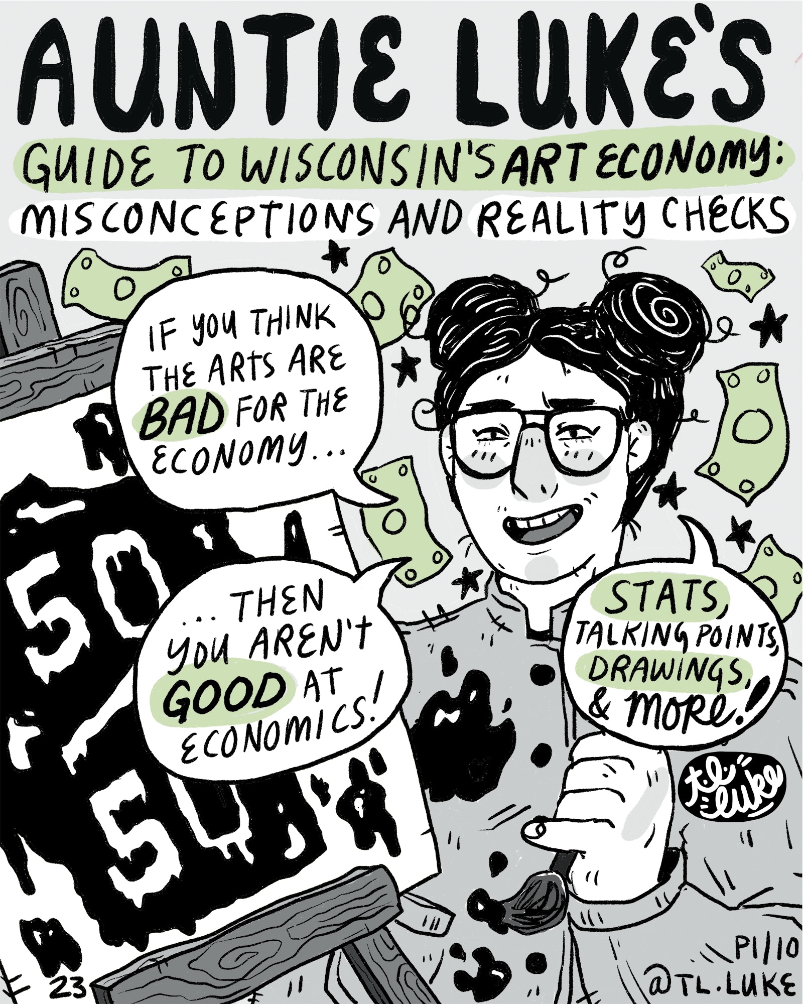 Comic: Auntie Luke’s guide to Wisconsin’s art economy: misconceptions and reality checks
